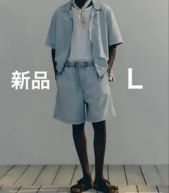【新品】H&M バギーデニムショートパンツ ライトブルー