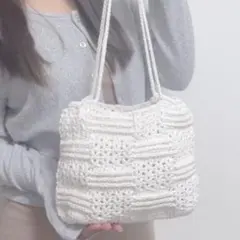 トートバッグ かごバッグ 編み物 ハンドメイド
