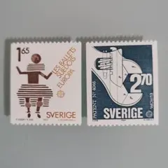(未使用)スウェーデン　１９８３年　ヨーロッパ切手　２種完