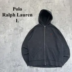 ポロラルフローレン（L）フルジップパーカー＊赤ポニーロゴ＊胸ロゴ＊スウェット