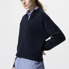 ユニクロ　スムースコットンリラックスポロセーター