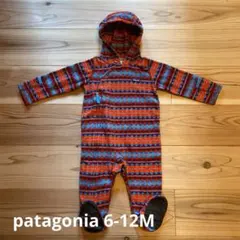 patagonia 幾何学模様　フリースロンパース 6-12M