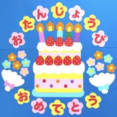 壁面飾り　お誕生日表　おたんじょうびおめでとう