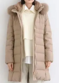 ☆値下げ☆【美品】INDIVI名品・撥水ロングダウンコート　キャメルブラウン36