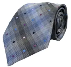 ポールスミス ネクタイ ドット ストライプ ブルー系 中古美品！(119085)