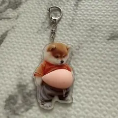 柴犬 アクリルキーホルダー ぽっちゃり 犬 キーチェーン