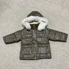 ダウンコート　ブラウン　ファー付きフード 90 ボーイ　男の子