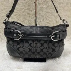 COACHショルダーバッグ★ソーホー.シグネチャーキャンバス×レザー.17094 美品COACHショルダーバッグソーホーシグネチャーキャンバス×レザー
