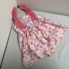 ベビー水着 女の子 花柄 ピンク フリル リボン　新品未使用品　トイザらス　水着