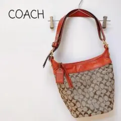 【美品】 COACH ワンショルダーバッグ キャンバス 本革 トートバッグ