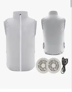 美品　グレー空調服 冷却機能付き　Ｌサイズ