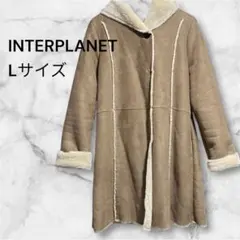 PLANET ボアコート フード付き 裏ボア ベージュ ロングコート