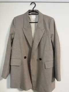 本日短時間限定‼️美品H&M チェック柄 ダブルブレストジャケット XS