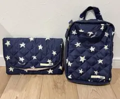 ジェラートピケ　星柄オムツポーチ　オムツ替えシートセット