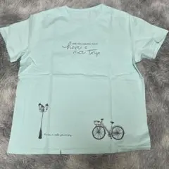 半袖Tシャツ ライトグリーン 自転車プリントのサムネイル