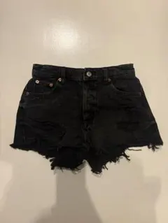 ZARA ブラック ダメージショートパンツ EUR34