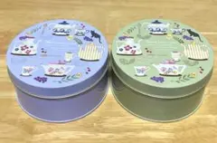 最終値下げ クッキー缶 直径約11cm 紅茶 ティータイム フラワー 花 猫