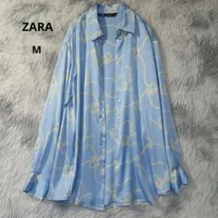 ZARAロープ柄　M　ゆったり長袖シャツのサムネイル