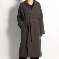 ニコアンド 軽ふわフリースマキシコート　ブラウン
