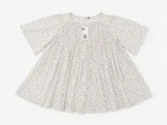 新品未使用タグ付き　eur3 ドット柄シフォンプリーツブラウス　ゆったりサイズのサムネイル