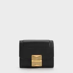CHARLES & KEITH 三つ折り財布 ブラックのサムネイル