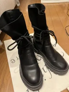 shein レースアップ　ソックスブーツ