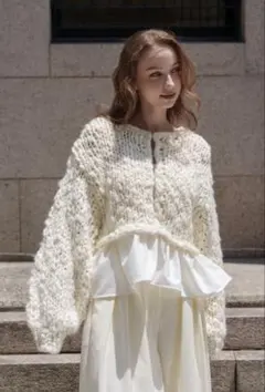 トップス Acka. frill hand knit cardigan frill hand knit cardigan Acka. - メルカリ