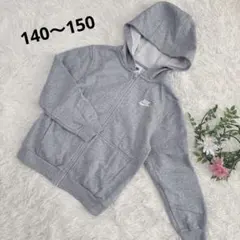 Nike グレー フード付きパーカー　裏起毛　ジップアップ