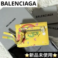 BALENCIAGA バレンシアガ 三つ折り財布 イエロー 総柄 Amazon | [バレンシアガ]三つ折り財布 イエロー レディース BALENCIAGA