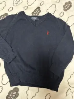 ネイビー Vネックニットセーター