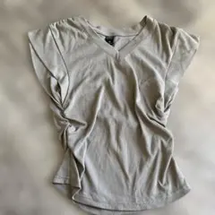 DKNY リブ Vネック 半袖Tシャツ ベージュ Lのサムネイル
