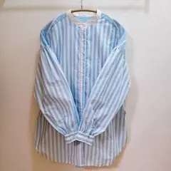 レディース アメリカンホリック ブラウス長袖 ノーカラー パフスリーブ シャツM