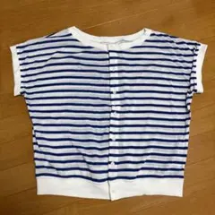 COMME CA ISM.ボーダー柄 半袖カットソー 前開きボタンのサムネイル