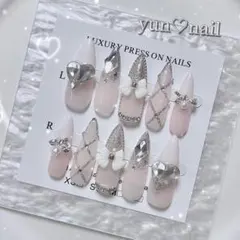 No.2 ネイルチップ 韓国系 ワンホン フレンチガーリー 量産型