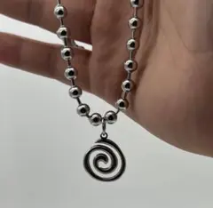 SOL ロゴ　ネックレス　ボールチェーン　y2k シルバー