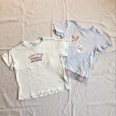 【まとめ売り】女の子半袖Tシャツ2枚セット110