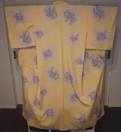 美品　洗える着物　小紋　しつけ付