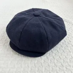 キャスケット ネイビー 紺 ウール混 スナップボタン メンズ ハンチング