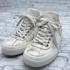 JIMMY CHOO ホワイト ハイカットスニーカー 39 24.5〜25.5