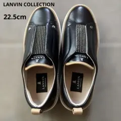 【美品】LANVIN COLLECTION ブラック スリッポンスニーカー