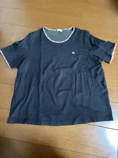 BURBERRY チェック柄トリム Tシャツ LLサイズ ブラック