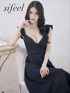 【ゆりおさん・ゆめさん着用】sifeel ロングドレス　ネイビー