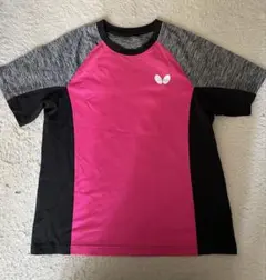 バタフライ ショルストTシャツ　卓球ウェア ピンク