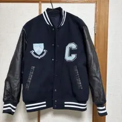 GU ジーユー　スタジャン　ネイビー　美品　Mサイズ　コロンビア大学ロゴワッペン