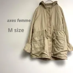 アクシーズファム レディース フード付き スエードモッズコート レースデザイン