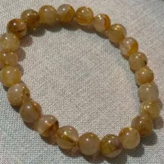 17cm内周ヘマタイトインタイチンゴールドルチルクォーツブレスレット天然石