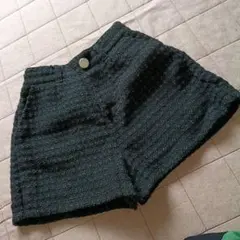 黒 ツイード ハーフパンツ 140cm グローバルワーク