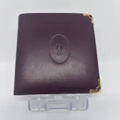 Cartier カルティエ マストライン 二つ折り財布 ボルドー レザーのサムネイル