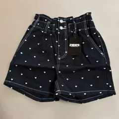 ZIDDY ハート柄 ブラック ハーフパンツ 140cm