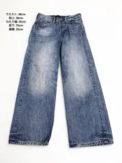 【美品】H&M ルーズストレートデニム W28 L30 S相当 ワイド ジーンズのサムネイル